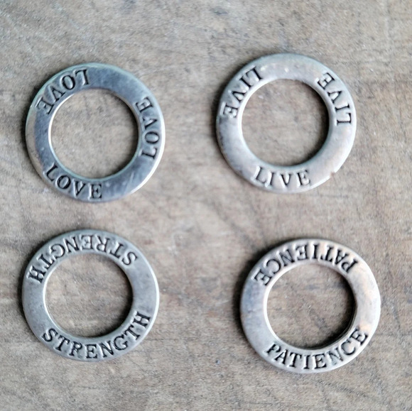 Four Silver Circle  Charms - Picture 3 of 4